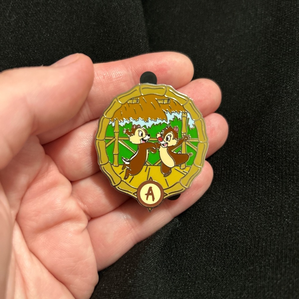 Disney Chip and Dale Enamel Pin - Green and Brown